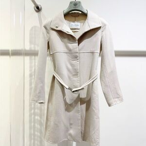 🚩steal authentic Max Mara Cream Belted Coat